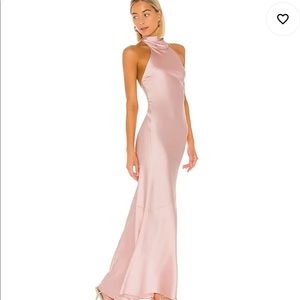 Lovers and friends blush halter silk dress NWT.